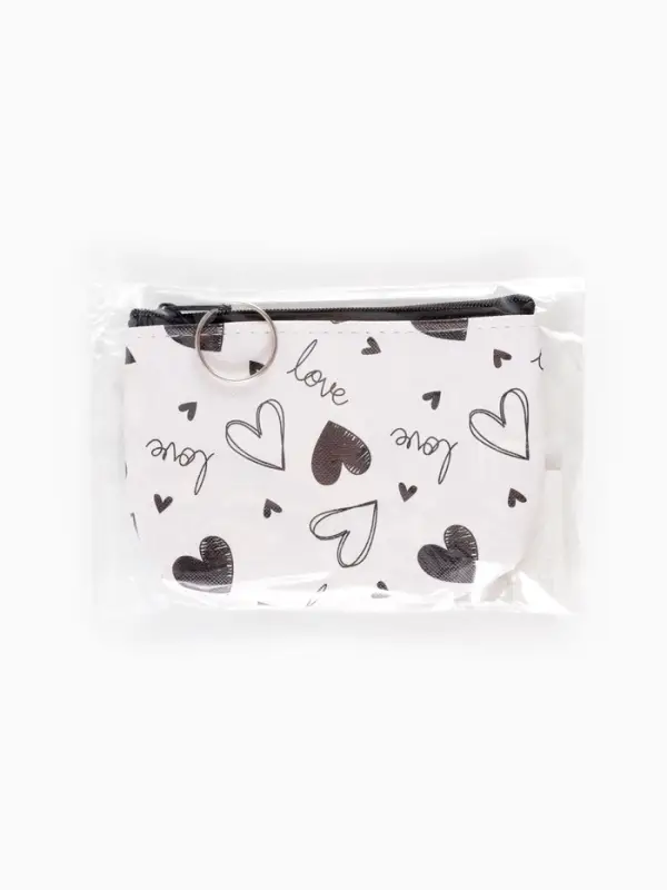 Кошелёк-монетница на молнии, 12&times;3.5&times;9 см, белый