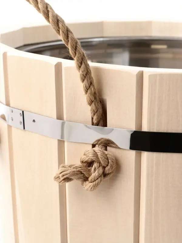 Ведро-запарник для бани и сауны, 20 л, деревянное, нержавеющая вставка