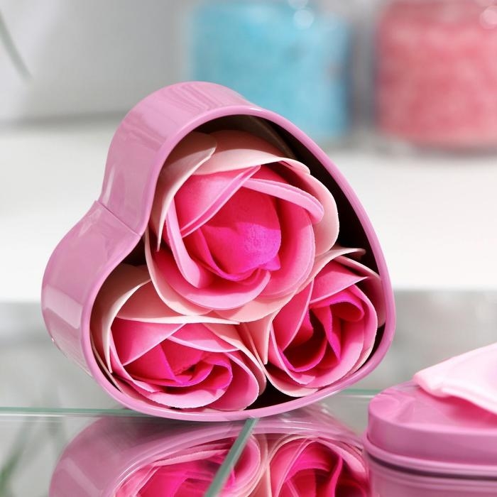 Мыльные розочки, трёхцветные, набор 3 шт.