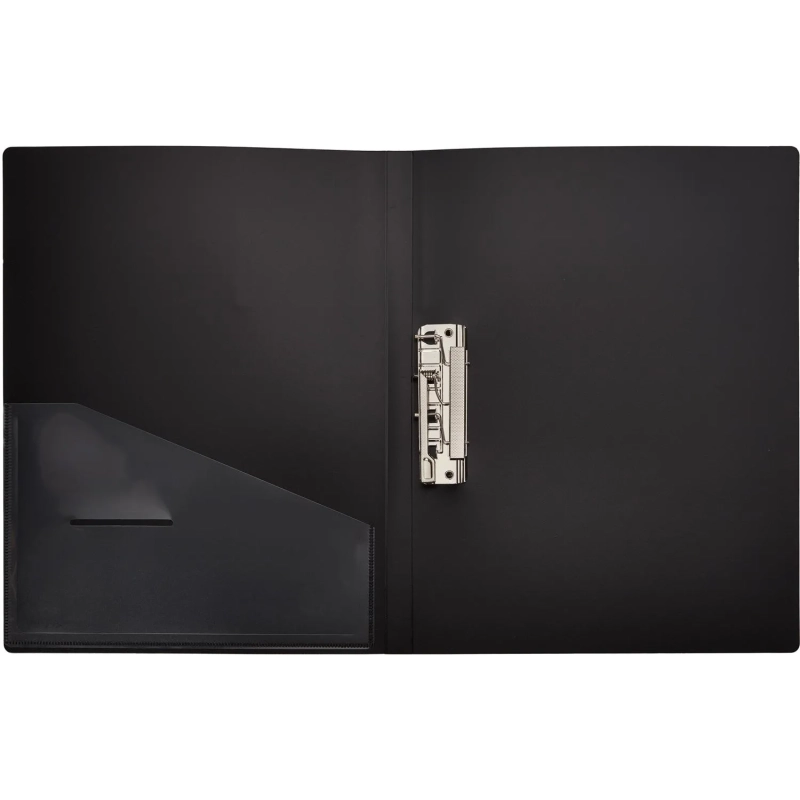 Папка с зажимом Комус Шелк черная