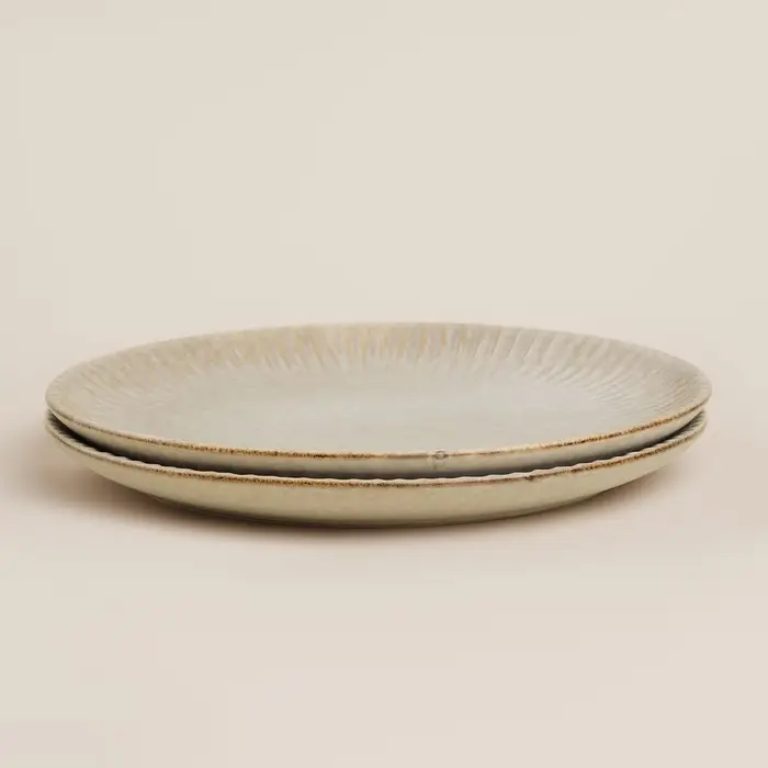 Тарелки SL Home &laquo;Монти&raquo;, d=21 см, набор 2 шт., фарфор, серые