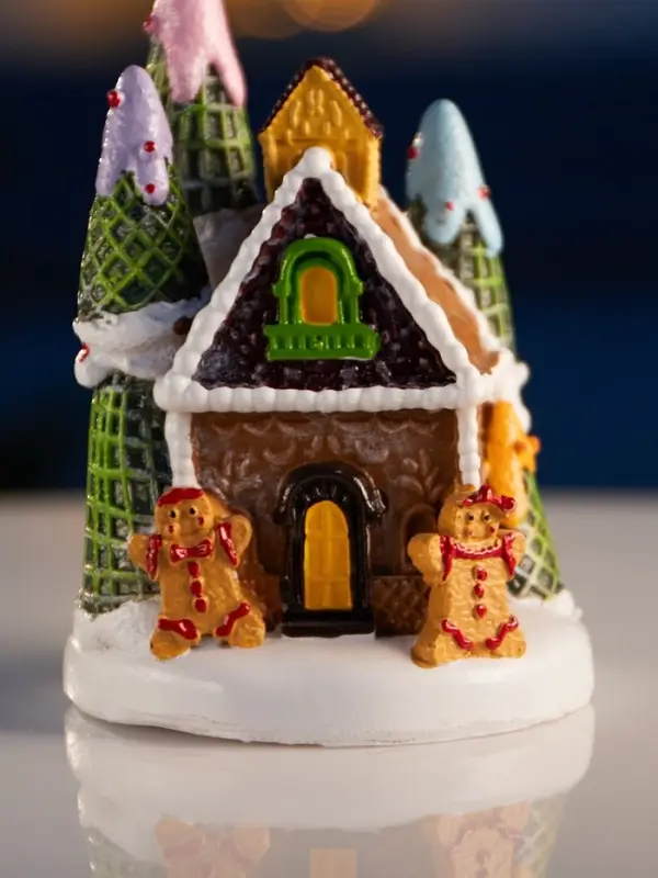 Светодиодная фигура &laquo;Дом печеньки&raquo;, 10&times;7 см, 4 LED, от батареек, свечение тёплое белое