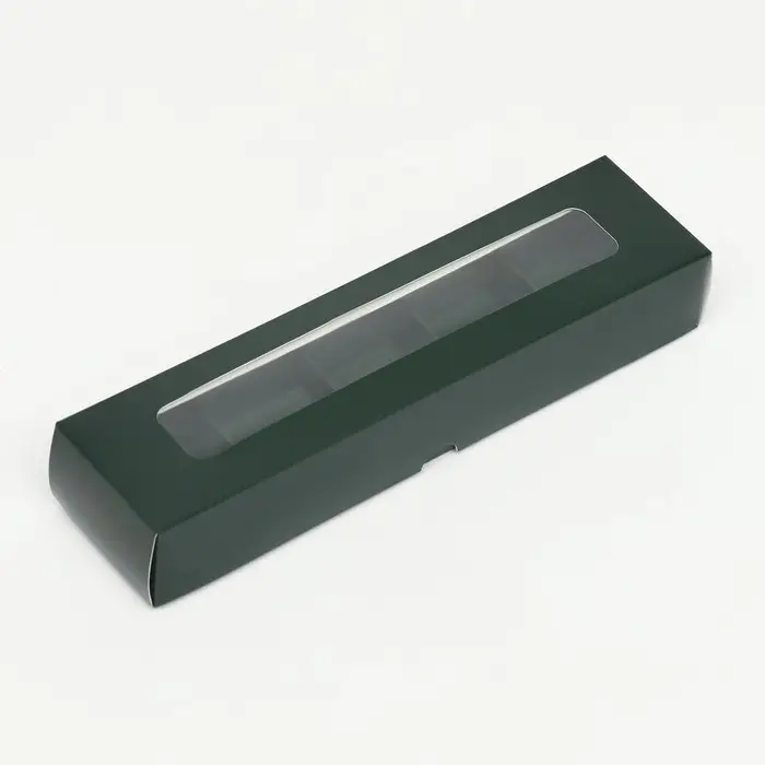 Коробка для 5 конфет, зелёный, 22×5.5×3.5 см Коробка для 5 конфет, зелёный, 22×5.5×3.5 см