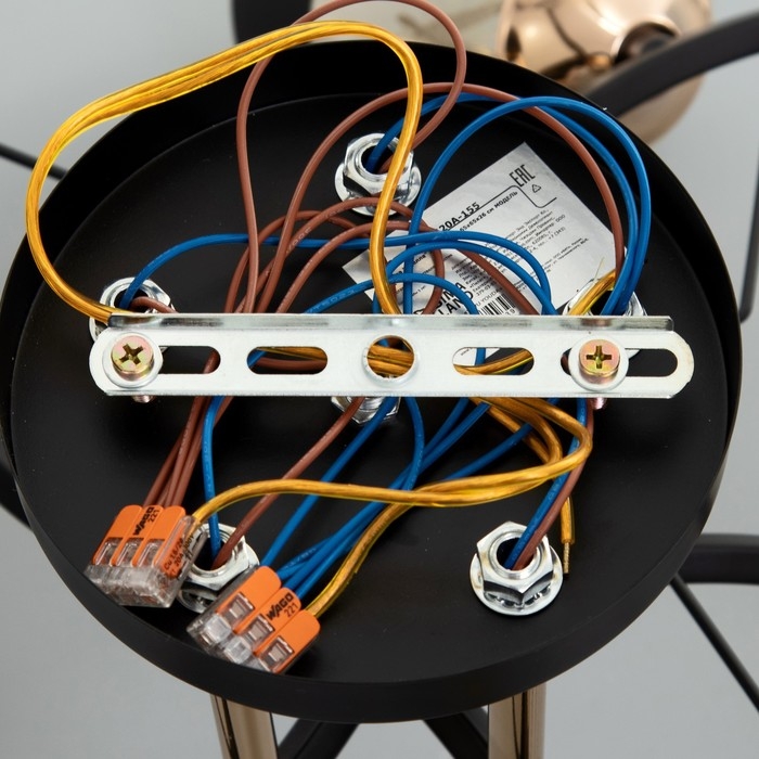 Люстра Люстра "Аделла" 5хЕ27 40Вт чёрно-золотой 65х65х26 см BayerLux