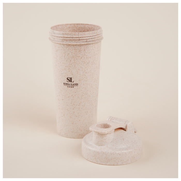 Стакан-шейкер для воды и коктейлей Sima-Land Home, 600 мл, цвет бежевый Стакан-шейкер для воды и коктейлей Sima-Land Home, 600 мл, цвет бежевый