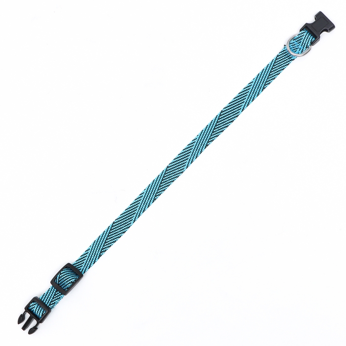 Ошейник Ошейник "Вязанка", ОШ до 37 см, ширина 1,5 см, голубой