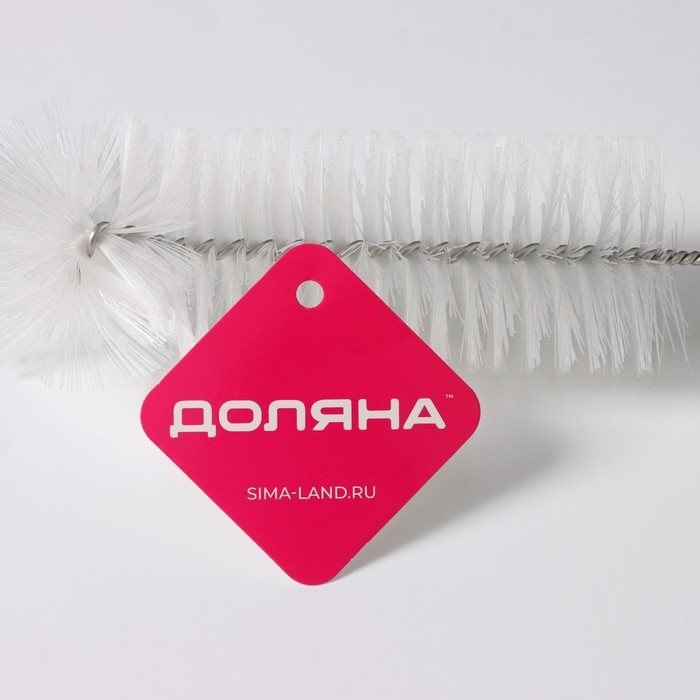 Ёрш для посуды Доляна Meli, 34×6 см, бамбуковая ручка, замшевая петелька Ёрш для посуды Доляна Meli, 34×6 см, бамбуковая ручка, замшевая петелька