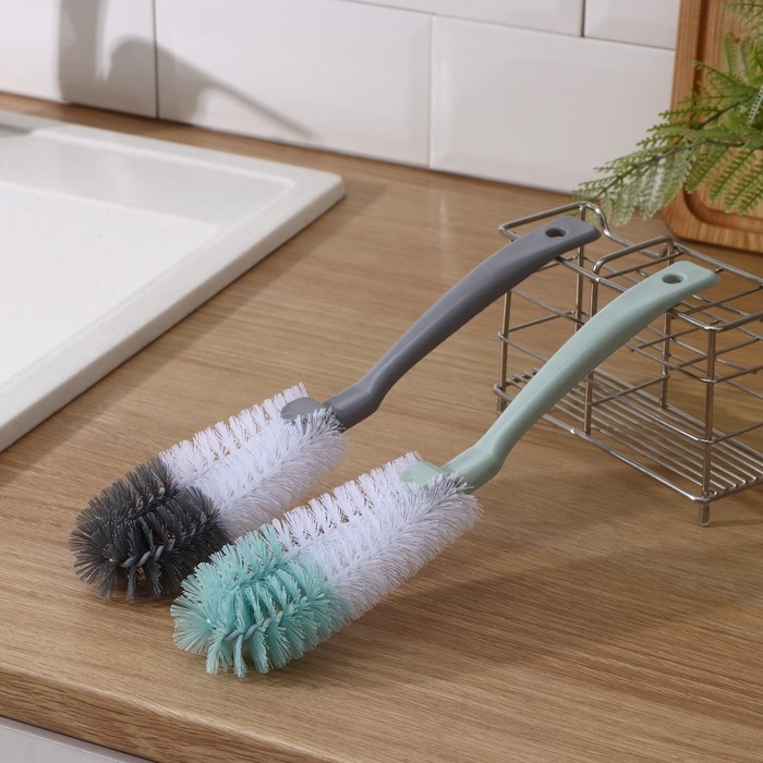 Ёршик для посуды двойной Доляна, 31×6 см, цвет МИКС Ёршик для посуды двойной Доляна, 31×6 см, цвет МИКС