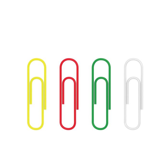 Скрепки канцелярские 33 мм, цветные, 100 штук, Erich Krause, с виниловым покрытием Скрепки канцелярские 33 мм, цветные, 100 штук, Erich Krause, с виниловым покрытием