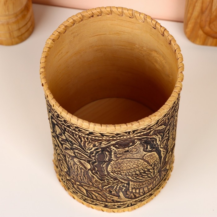 Туес Туес "Филин", 10х10х17см, береста