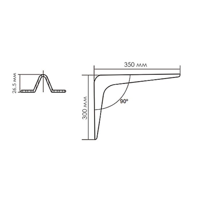 Кронштейн, 350х300х1 мм, белый, 1 шт. Кронштейн, 350х300х1 мм, белый, 1 шт.