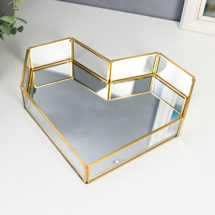 Подставка интерьерная стекло с зеркалом Подставка интерьерная стекло с зеркалом "Сердце" 5,5х20,5х25,5 см