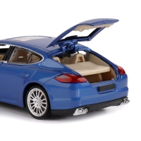 Машина металлическая Porsche Panamera S, 1:24,открываются двери, капот и багажник, световые и звуковые эффекты, цвет синий