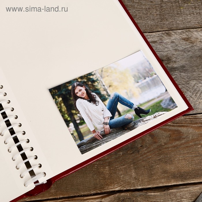 Фотоальбом Fotografia магнитный, 30 листов, 23х28 см, Фотоальбом Fotografia магнитный, 30 листов, 23х28 см, "Классика" красный
