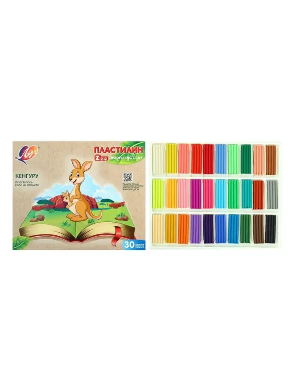 Пластилин &laquo;Луч. ZOO&raquo;, 30 цветов, 450 г