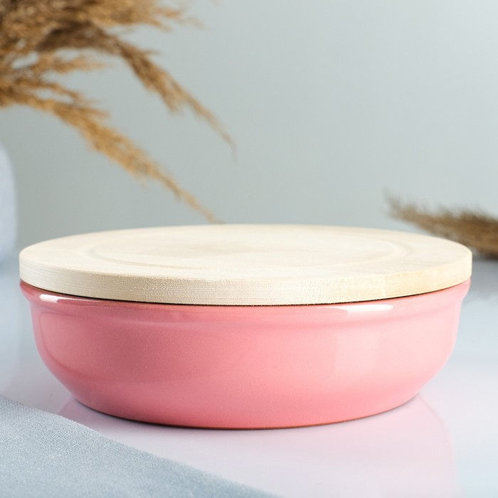 Набор для холодца  Набор для холодца "Вятский №3" (3 емкости 1л. + 3 деревянные крышки), розовый