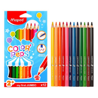 Карандаши трёхгранные, 12 цветов, Maped Color Peps Maxi, утолщённые, европодвес