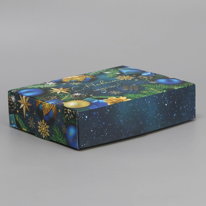 Коробка подарочная новогодняя складная «Новогодние игрушки», 21 х 15 х 5 см, Новый год Коробка подарочная новогодняя складная «Новогодние игрушки», 21 х 15 х 5 см, Новый год