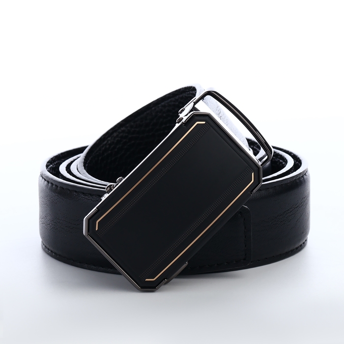 Ремень мужской, ширина 3,6 см, пряжка автомат, цвет чёрный Ремень мужской, ширина 3,6 см, пряжка автомат, цвет чёрный