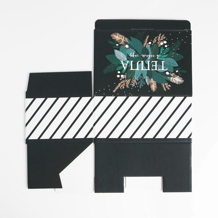 Коробка подарочная новогодняя складная «Тепла», 22 х 15 х 10 см, Новый год Коробка подарочная новогодняя складная «Тепла», 22 х 15 х 10 см, Новый год