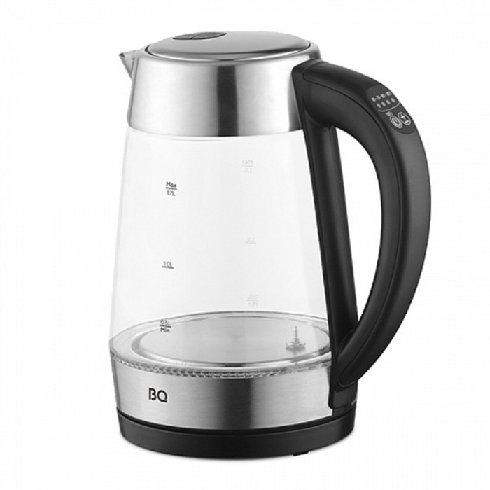 Чайник электрический BQ KT1700G, стекло, 1.7 л, 2200 Вт, чёрно-серебристый Чайник электрический BQ KT1700G, стекло, 1.7 л, 2200 Вт, чёрно-серебристый