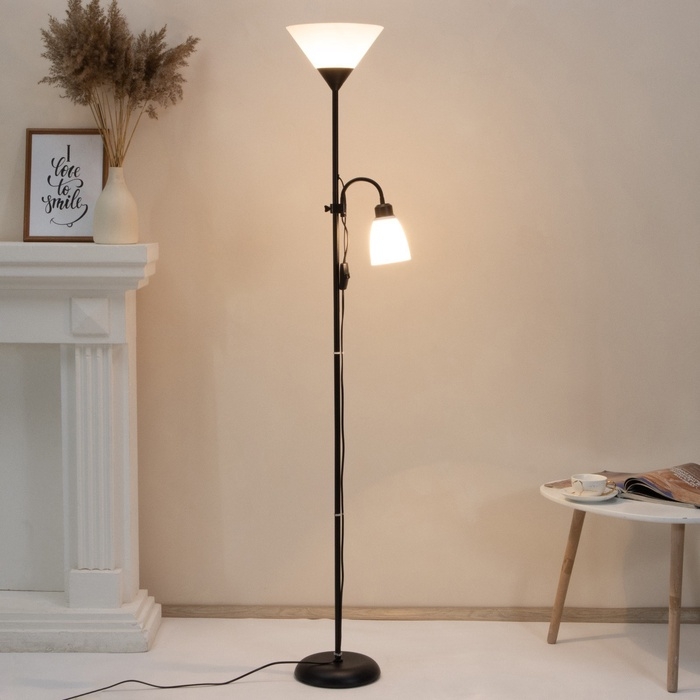 Торшер  Торшер "Тренд 2" 1х40Вт Е27+1хЕ27 40Вт черный 22х22х180 см.