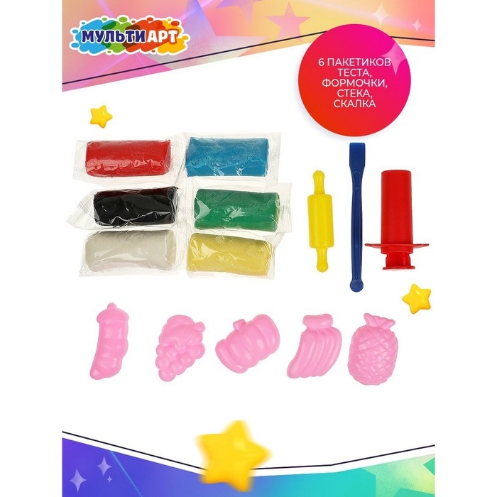 Тесто для лепки и формочки «Апельсины для Чебурашки», 6 цв. теста по 60 гр Тесто для лепки и формочки «Апельсины для Чебурашки», 6 цв. теста по 60 гр