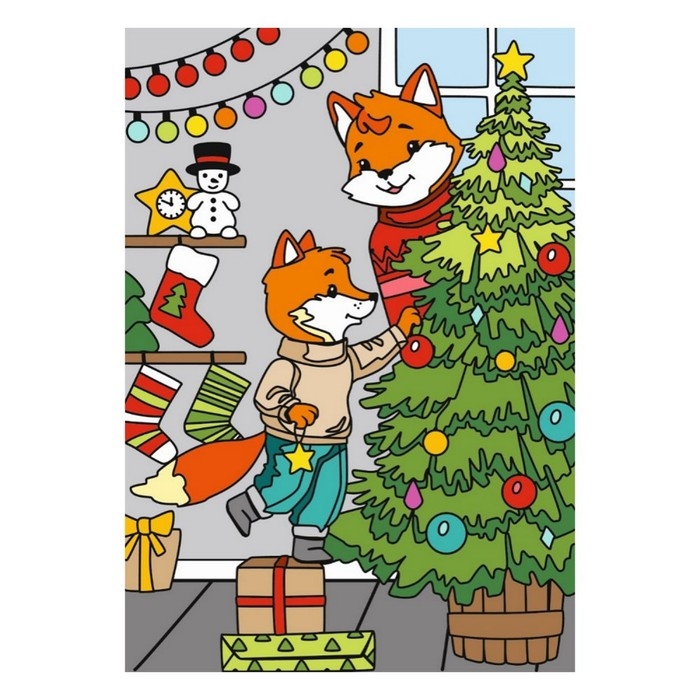 Картина по номерам для малышей Зимняя серия Картина по номерам для малышей Зимняя серия "Рыжее счастье" Ркн-126