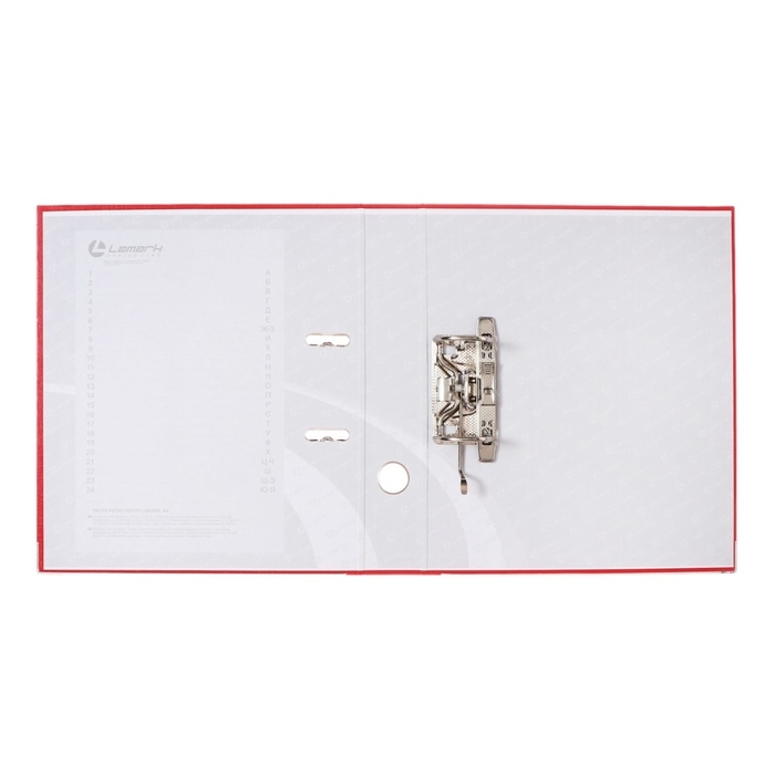 Папка-регистратор А4, 50 мм, Calligrata, ПВХ, тиснение Папка-регистратор А4, 50 мм, Calligrata, ПВХ, тиснение "лен", металлическая окантовка, карман на корешок, собранная, красная, микс