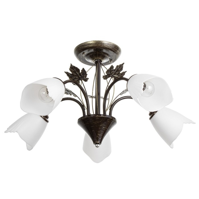 Люстра "Сусана" 5х15Вт Е27 коричневый/золото 58х58х32см BayerLux