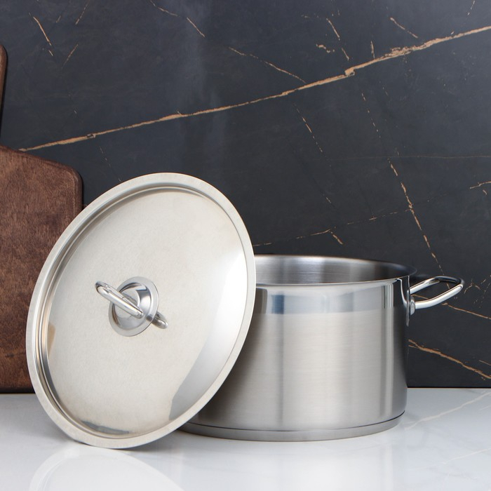 Кастрюля, 5 л, d=23,5 см, h=13 см, металлическая крышка, капсульное дно, индукция