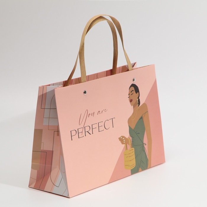 Пакет подарочный, упаковка, «Ты идеальна», 30 х 20 х 10 см Пакет подарочный, упаковка, «Ты идеальна», 30 х 20 х 10 см