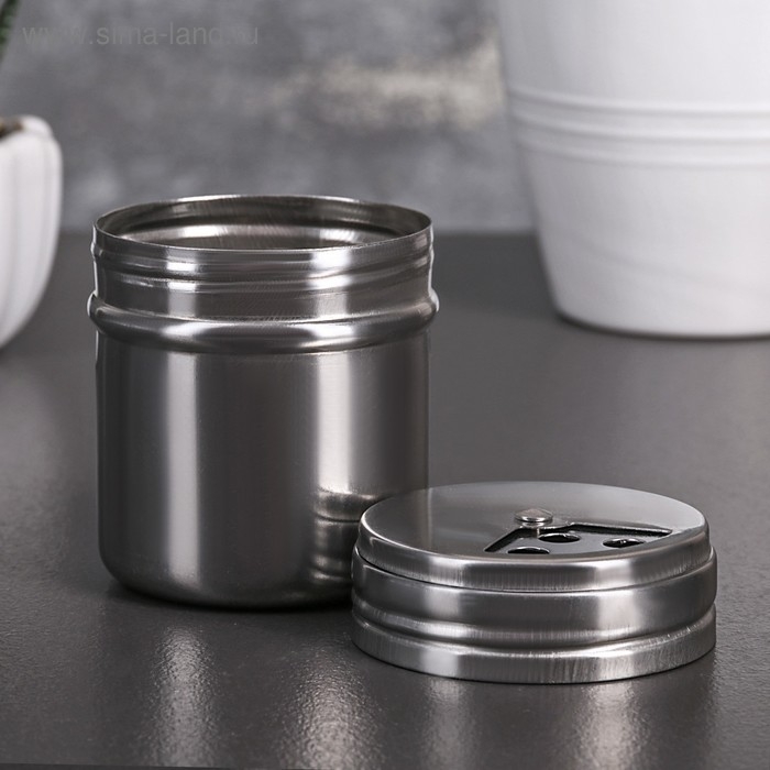 Солонка из нержавеющей стали «Элиас», 150 мл, 5,4×7,5 см Солонка из нержавеющей стали «Элиас», 150 мл, 5,4×7,5 см