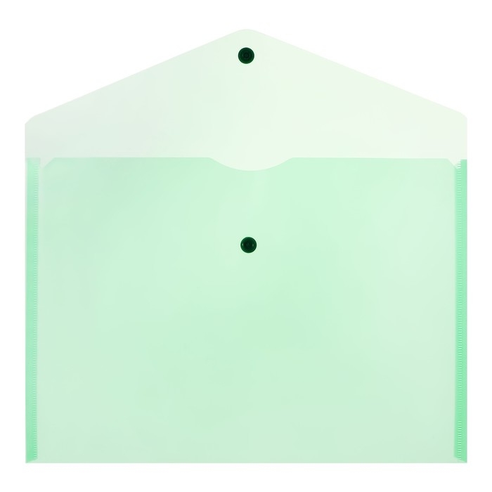 Набор папок-конвертов на кнопке 5 штук, А4, 150 мкм, Calligrata Standard, прозрачные, зеленые Набор папок-конвертов на кнопке 5 штук, А4, 150 мкм, Calligrata Standard, прозрачные, зеленые