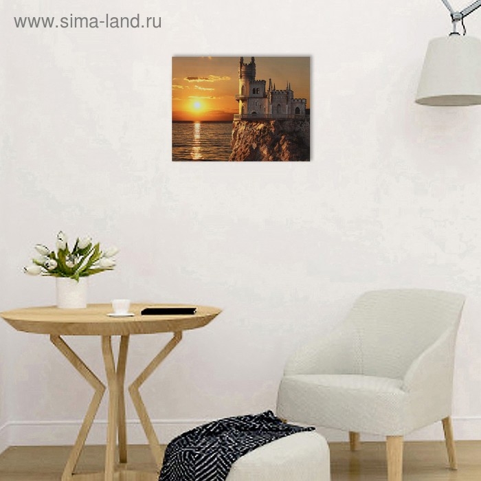 Картина на холсте  Картина на холсте "Замок на закате" 30х40 см