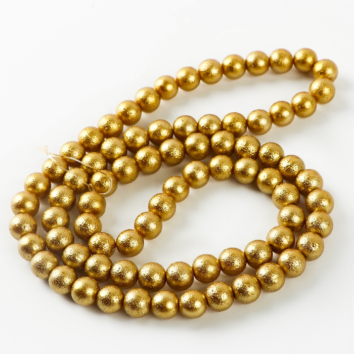Бусины из стекла, набор 78 шт., размер 1 шт. — 10 мм, цвет жёлтое золото