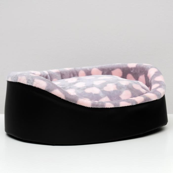 Лежанка  Лежанка "Оксфорд" №4, с мехом, 53 х 43 х 16 см микс цветов