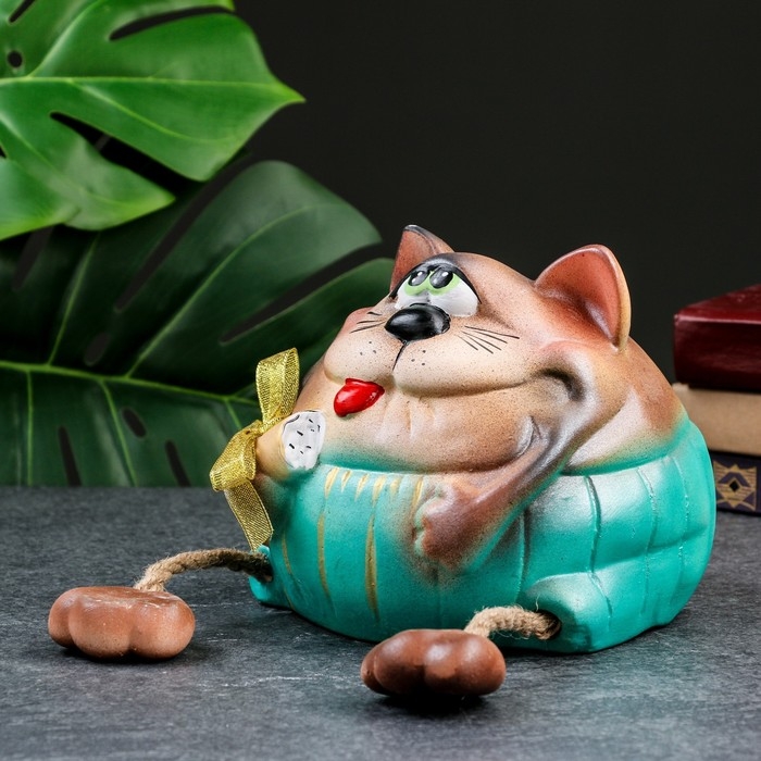 Копилка Копилка "Рыжий кот с колбасой" 17см