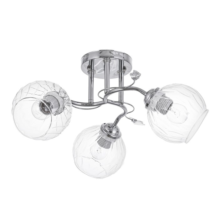 Люстра потолочная Дебра 3х40Вт Е27 Хром 46x46x22 см Люстра потолочная Дебра 3х40Вт Е27 Хром 46x46x22 см