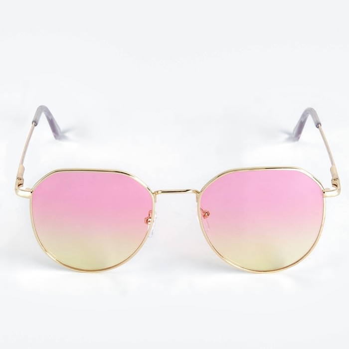 Очки солнцезащитные "OneSun", дужка 13 см, ширина 13 см, линза 4.5 х 5 см, двухцветные