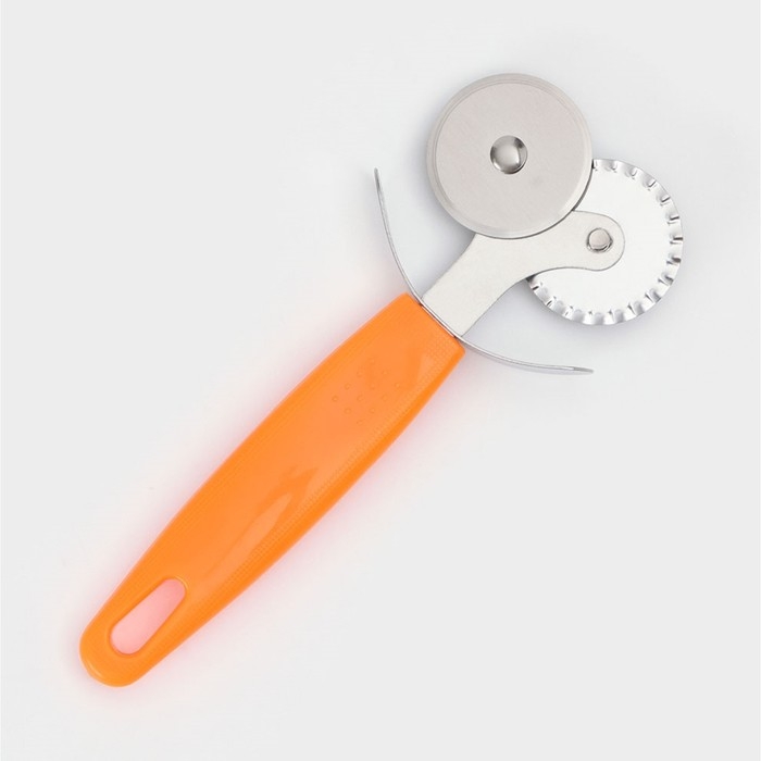 Нож для пиццы и теста Доляна «Оранж», 17 см, 2 лезвия, цвет оранжевый Нож для пиццы и теста Доляна «Оранж», 17 см, 2 лезвия, цвет оранжевый