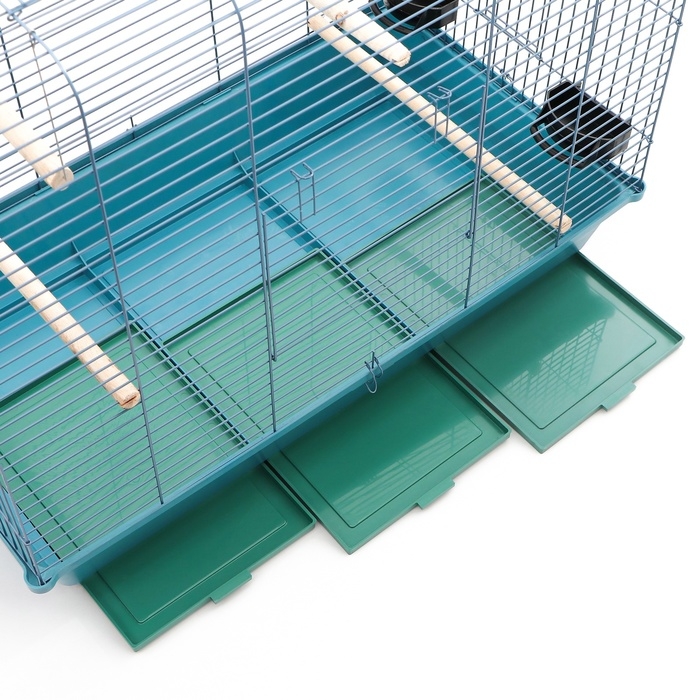 Клетка для птиц, Клетка для птиц, "Рикки max 3", с открывающимся верхом, 79 х 44 х 65 см, микс цветов