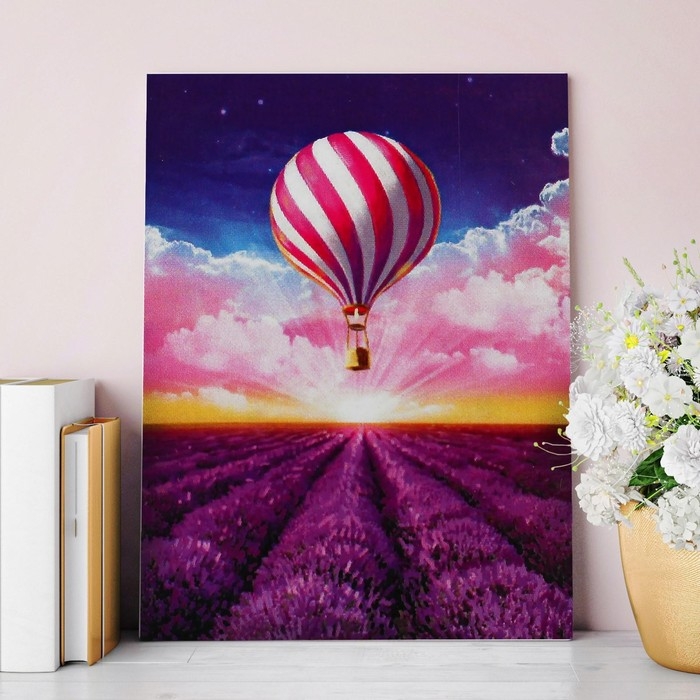 Алмазная мозаика с частичным заполнением на холсте «Лавандовые поля», 30 х 40 см Алмазная мозаика с частичным заполнением на холсте «Лавандовые поля», 30 х 40 см