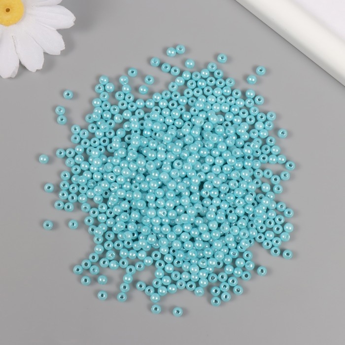 Набор бусин Набор бусин "Жемчуг" d 4 мм, 250 гр, голубой