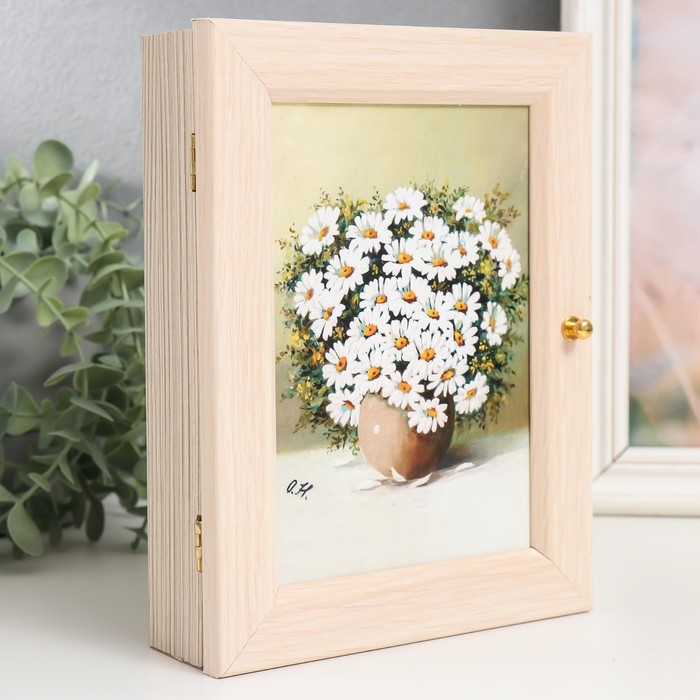 Ключница Ключница "Букет ромашек" молочный дуб 17х22 см