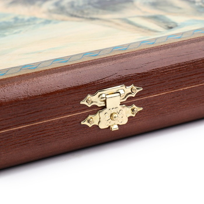 Нарды деревянные большие, настольная игра Нарды деревянные большие, настольная игра "Волки", 40 х 40 см, с шашками