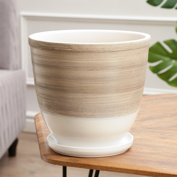 Горшок цветочный  Горшок цветочный "Степь" с поддоном 8л