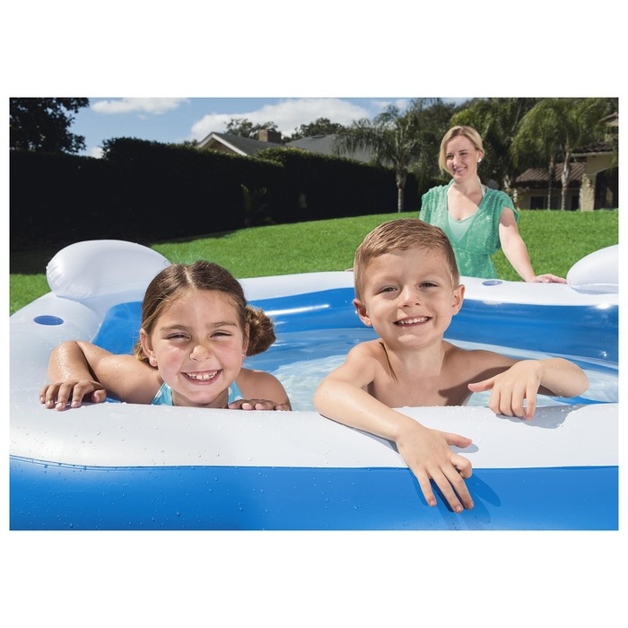 Бассейн надувной Bestway, 213×206×69 см, с сиденьями и подголовниками, от 6 лет, 54153 Бассейн надувной Bestway, 213×206×69 см, с сиденьями и подголовниками, от 6 лет, 54153