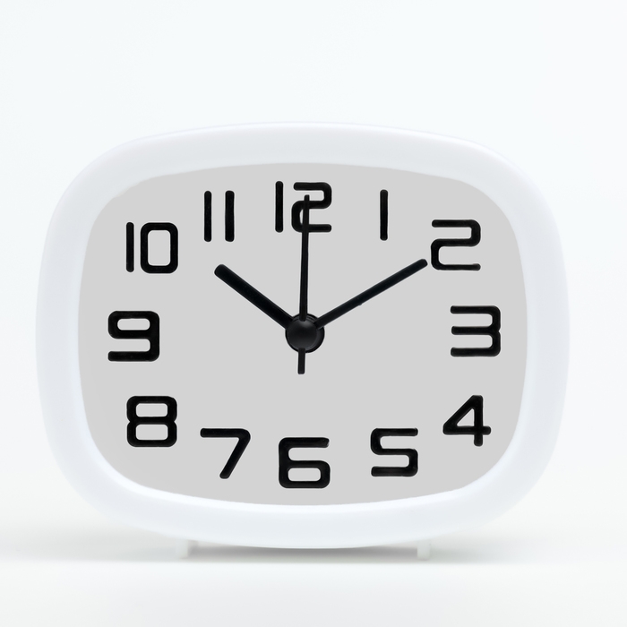 Будильник, дискретный ход, 10 х 8 х 4 см, белый Будильник, дискретный ход, 10 х 8 х 4 см, белый