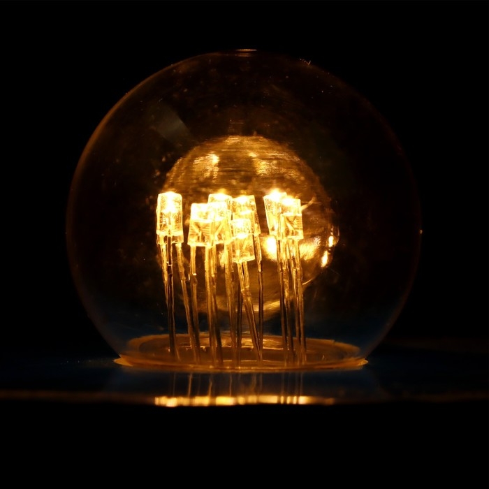Лампа светодиодная, 6 LED, G45, Е27, 1 Вт, для белт-лайта, т-бел, наб. 10 шт Лампа светодиодная, 6 LED, G45, Е27, 1 Вт, для белт-лайта, т-бел, наб. 10 шт